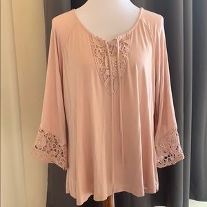 Cute long sleeve bell bottom top
